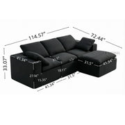 Luna Compressed Cloud Sectional Sofa - Large Size
