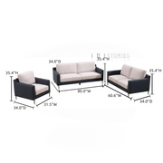 Zephyr Sofa Beige And Dark Grey