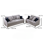 Sorin Sofa Light Grey With Cushions