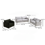 Lyra Sofa White, Dark Green