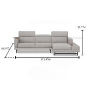 Aelithra Sectional Sofa Light Grey