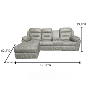 Rhylen Recliner Corner Sofa Medium Grey