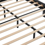 Liora Bed Frame -Grey Velvet Upholstered Bed with Square Headboard