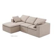 Mira Compressed L-Shaped Cloud Modular Sofa