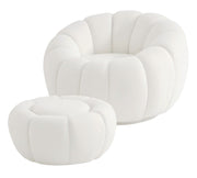 Sable Chair with Ottoman White