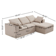 Mira Compressed L-Shaped Cloud Modular Sofa