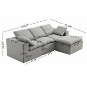 Luna Compressed Cloud Sectional Sofa - Large Size