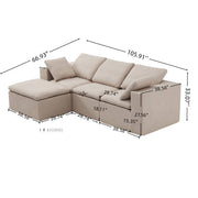Mira Compressed L-Shaped Cloud Modular Sofa