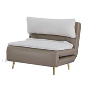 Navira Sofa Bed Pearl White and Milk Coffee