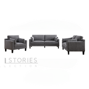 Asha Sofa Dark Grey With Wooden Leg