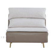 Navira Sofa Bed Pearl White and Milk Coffee