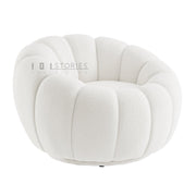 Sable Chair with Ottoman White