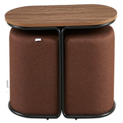 Mira Coffee Table Set With 2 Stools Brown