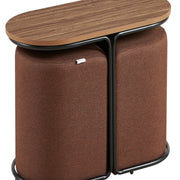 Mira Coffee Table Set With 2 Stools Brown