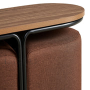 Mira Coffee Table Set With 2 Stools Brown