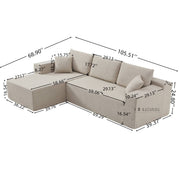 Elara Compressed 3-Seater L-Shaped Sofa