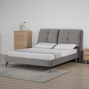 Zephryn Bed Frame – Solid Wood Structure with Metal Legs